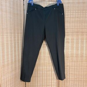 Zac and Rachel olive herringbone stretch knit pull on slacks size 16